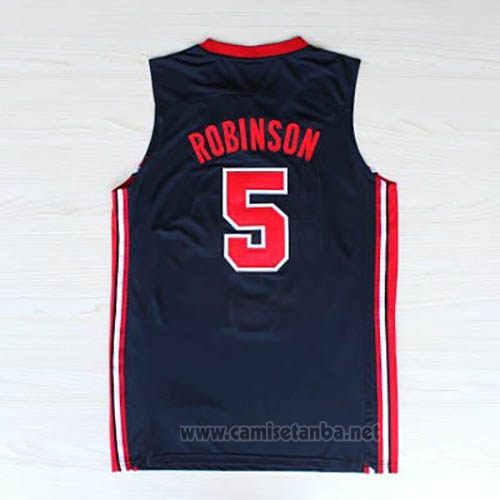 Camiseta USA 1992 David Robinson #5 Negro
